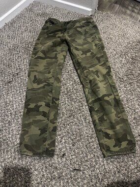 Monkey Ride Jeans Women’s olive green camouflage skinny jeans
